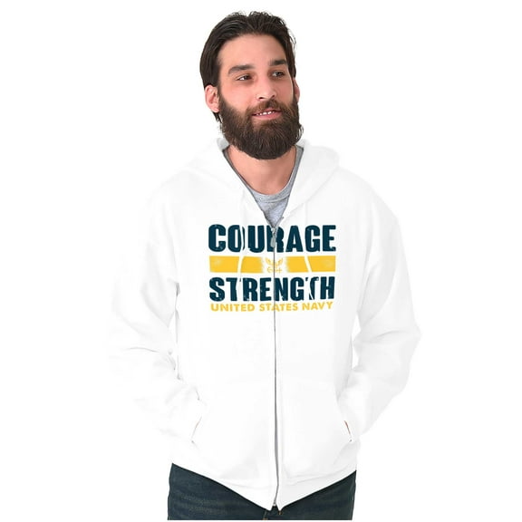Courage Strength United States Navy Zip Up Hoodie Men's Women's Brisco Brands M