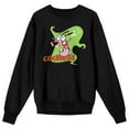 thumbnail image 1 of Courage The Cowardly Dog Courage Ghost Chase Crew Neck Long Sleeve Black Adult Sweatshirt-Small, 1 of 2