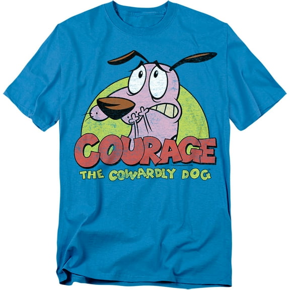 Courage The Cowardly Dog Men's  Colorful Courage T-shirt Turquoise