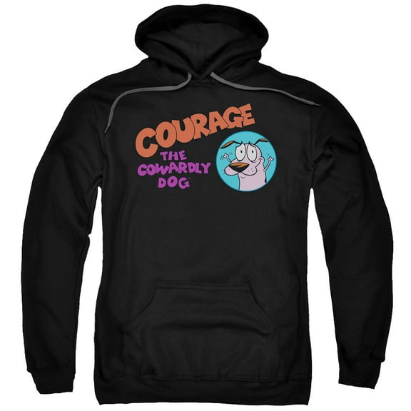 Courage The Cowardly Dog Men's  Courage Logo Hooded Sweatshirt Black