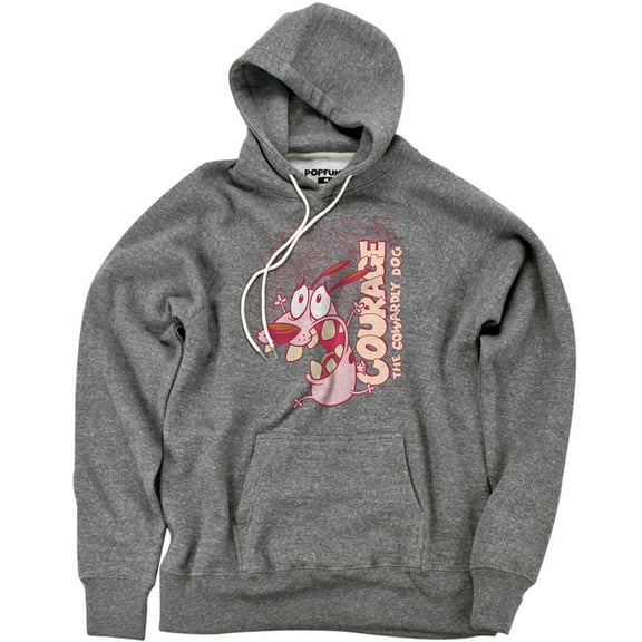 Courage The Cowardly Dog Running Scared Unisex Adult Slim Fit Pull-Over Heather Hoodie, Athletic Heather, Small