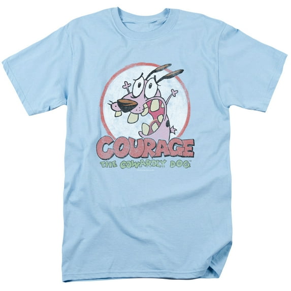 Courage The Cowardly Dog Vintage Courage S/S Adult 18/1 T-Shirt Light Blue