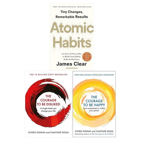 Atomic Habits, The Courage to be Disliked & The Courage to be Happy 3 Books Collection Set