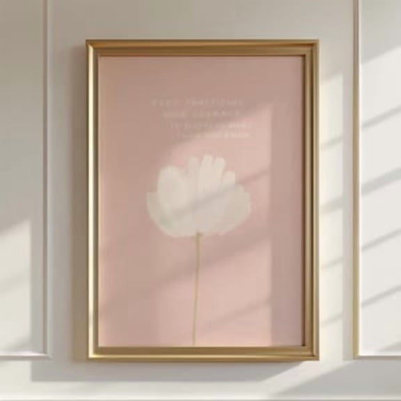 Courage White Flower Quote Poster, Poster Home Decor, Poster Only