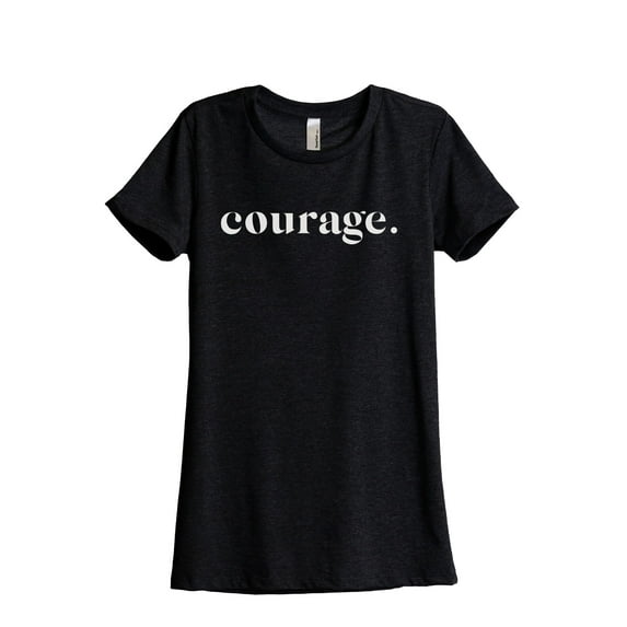 Courage Women's Fashion Relaxed T-Shirt Tee Heather Black Small