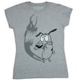 thumbnail image 1 of Courage the Cowardly Dog Girls Juniors T-Shirt - Scared of His Shadow Image (Large), 1 of 1