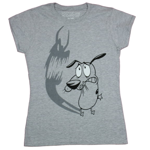 Courage the Cowardly Dog Girls Juniors T-Shirt - Scared of His Shadow Image (Small)