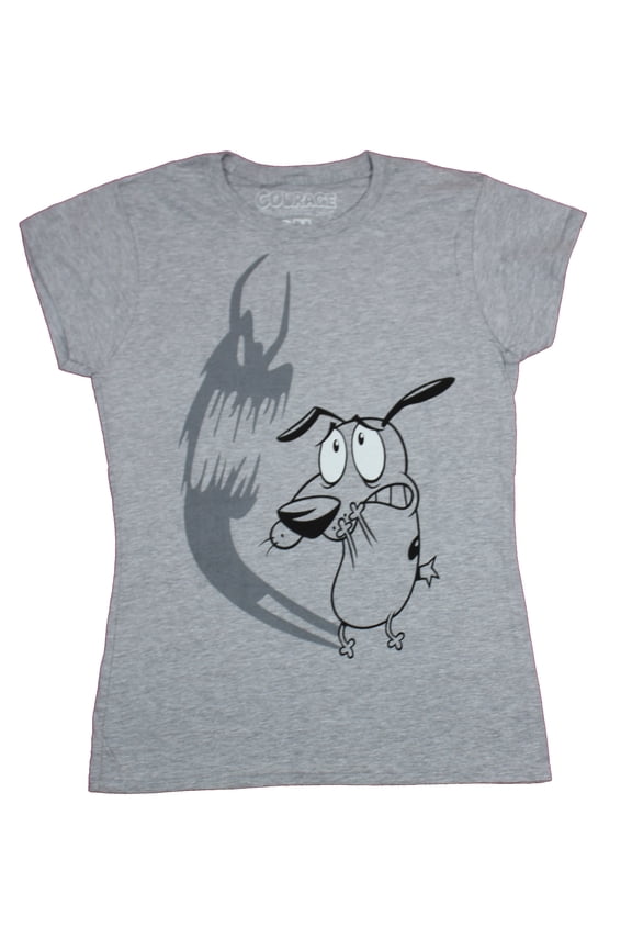 Courage the Cowardly Dog Girls Juniors T-Shirt - Scared of His Shadow Image (Small)