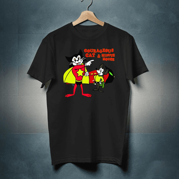 Courageous CAT & MINUTE MOUSE T-SHIRT CARTOON TEE CEREAL FANS UPA ANIMATION