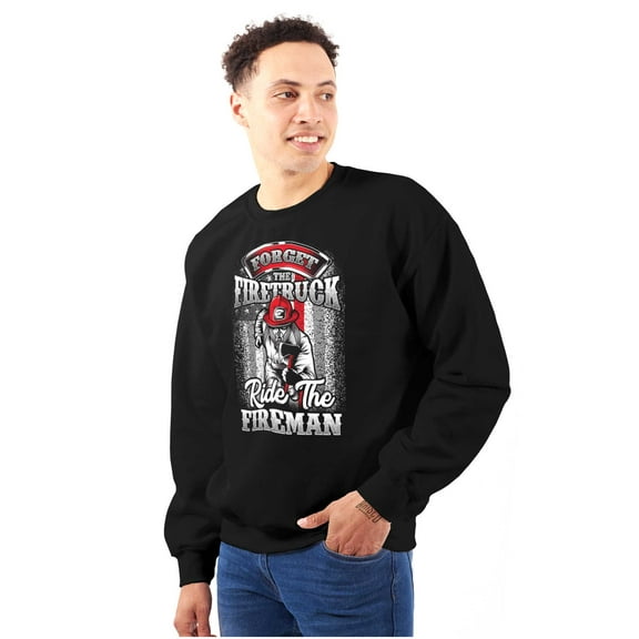 Courageous Fireman Firefighter Men's Crewneck Sweatshirt Brisco Brands S