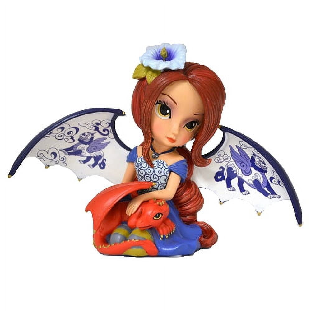 Courageous Spirit Blue Willow Fairy Dragon Figurine Jasmine Becket