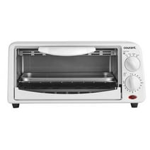 Courant 2 Slice Personal Toaster Oven with Bake Tray, Toast Rack - White