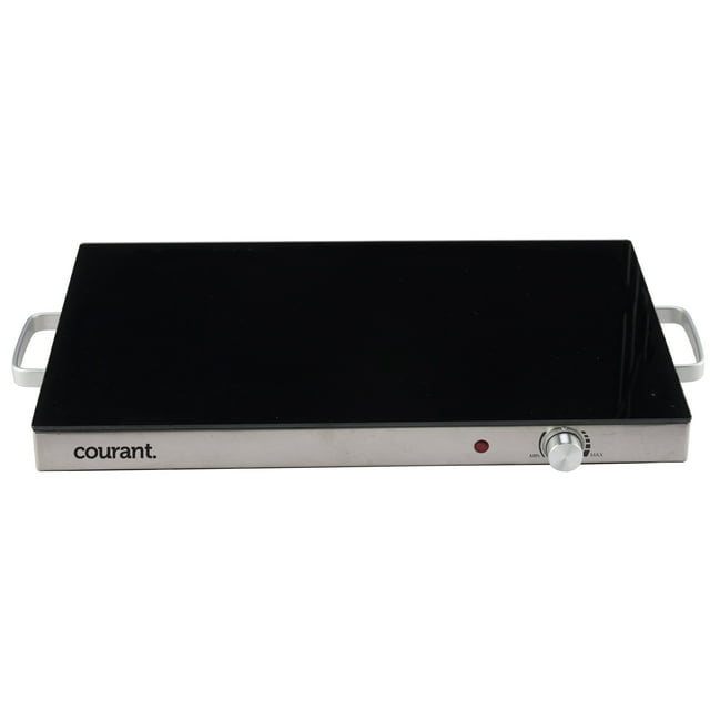 Courant 24" Portable Warming Tray Adjust Temp, Glass Top, Stainless
