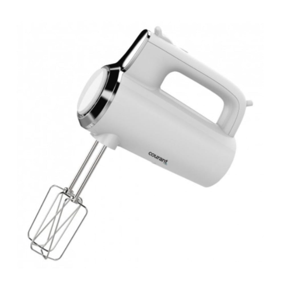 Courant 250W 5-Speed Hand Mixer with Turbo Function Eject Button and Dishwasher Safe Attachments (White)