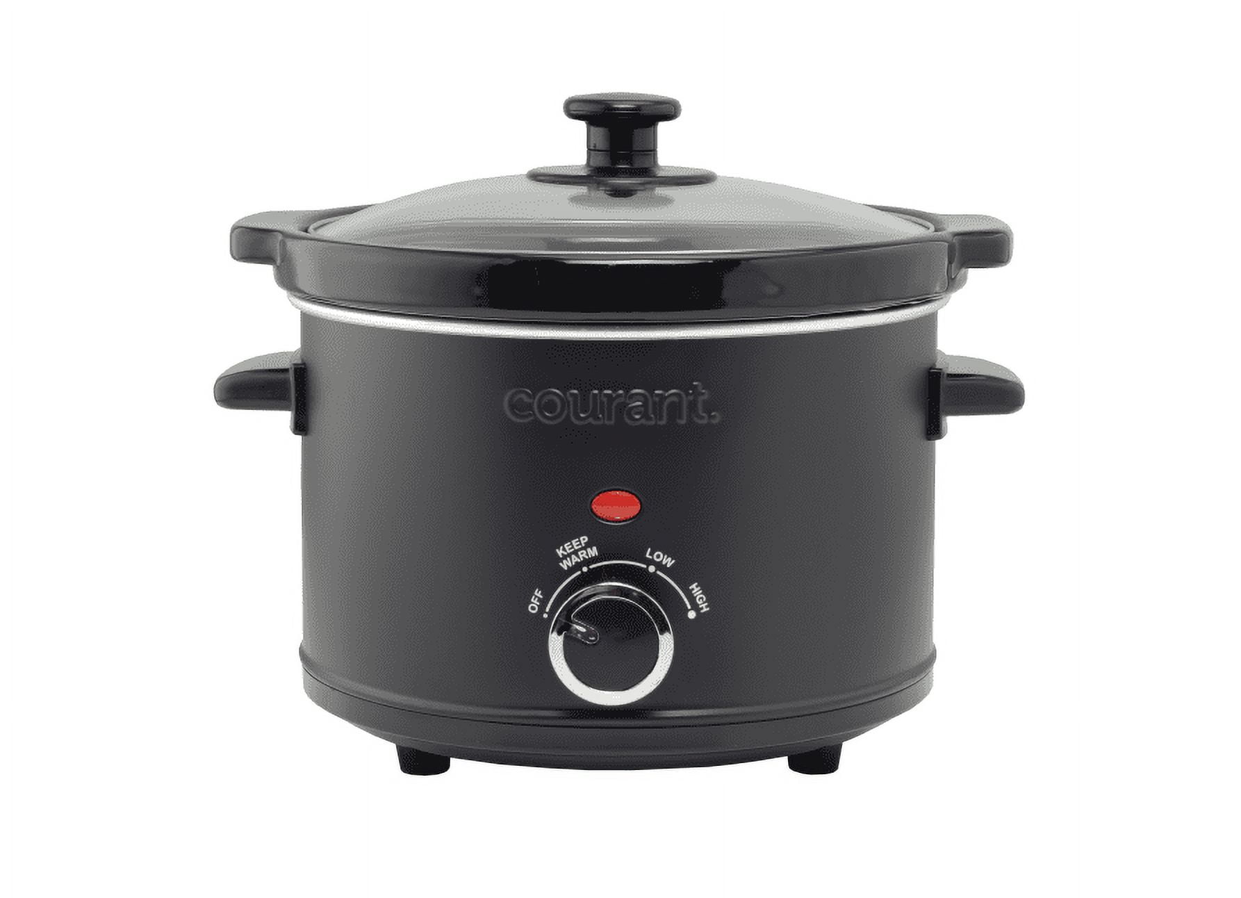 Courant 6-Quart Gray Round Slow Cooker with Three Cooking Settings