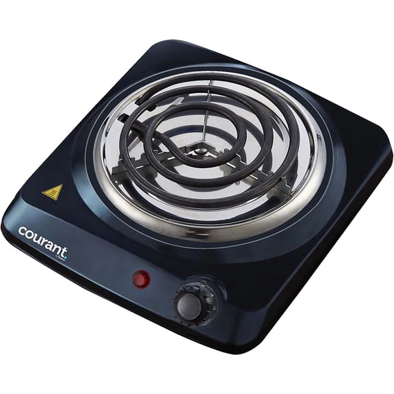 Courant Electric Burner, Single Buffet Countertop Hotplate, 1000W Portable Cooktop, Black Y101