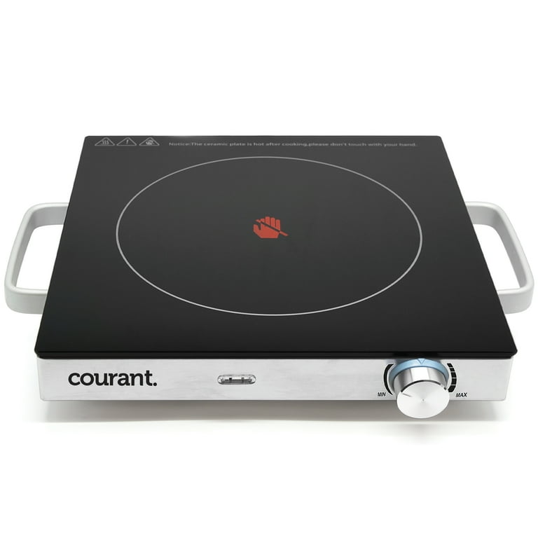 Courant Portable Electric Cooktop Double Burner, Black