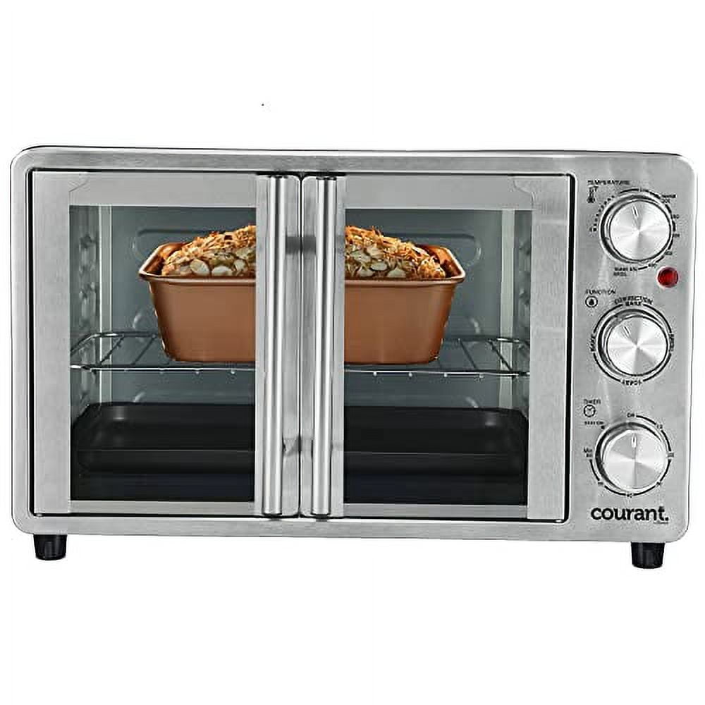 Courant French Door Convection Toaster Oven & Broiler, Bake Broil Toast
