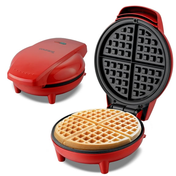 Courant Waffle Maker 7-inch Round Waffles in Less Then 5 minutes Delicious Belgian Waffles, Nonstick, Durable