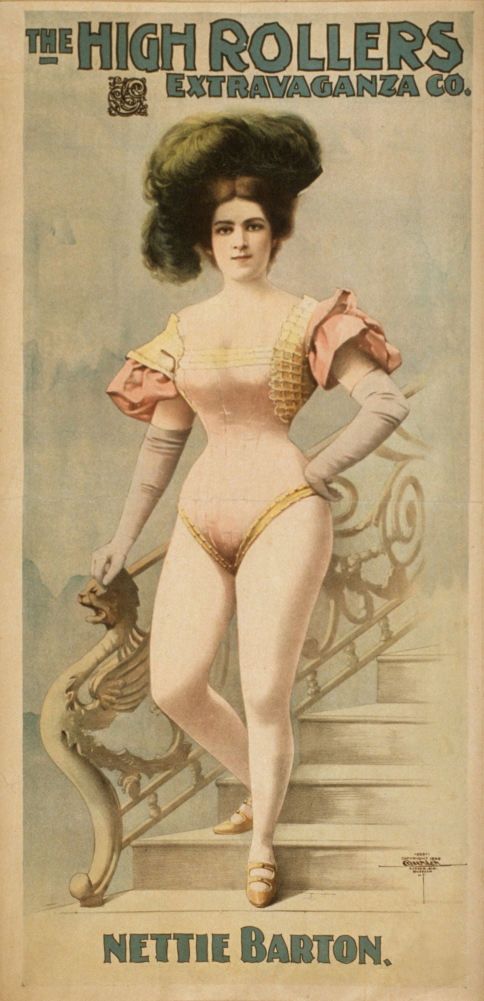 Courier Company Poster 1899 High Rollers Extravaganza Nettie Barton Canvas Art - Courier Company (18 x 24)