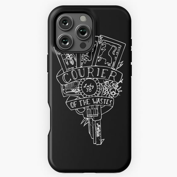 Courier Flash White on Black Phone Case for iPhone 16 15 14 13 12 11 Pro Max M890678