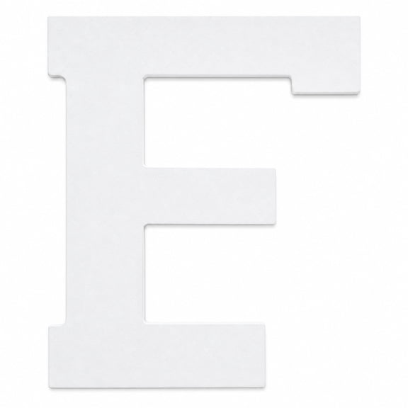 Courier Font White Color Wooden Letter F (6 Inches)