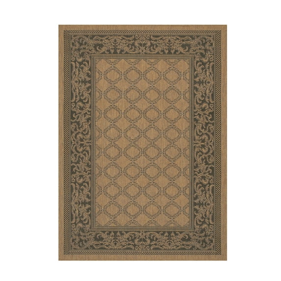 Couristan 5.25' x 7.5' Lattice Rectangular Area Throw Rug - Brown and Black