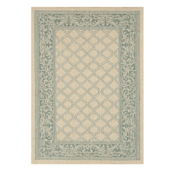 Couristan 10165016039055T 3 ft. 9 in. x 5 ft. 5 in. Recife Garden Lattice Rug - Natural & Green