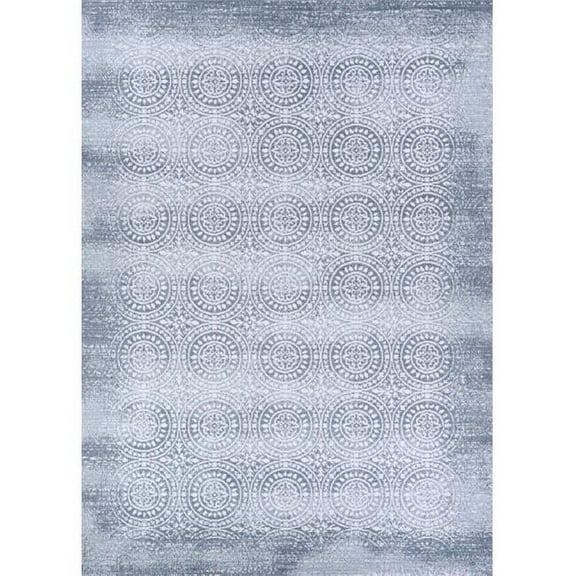 Couristan 12670525066096T 6 ft. 6 in. x 9 ft. 6 in. Marina Unison Power Loomed Rectangle Area Rug - Slate Blue & Pearl