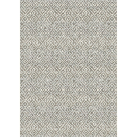 2.25' x 7.8' Ivory and Gray Pavers Geometric Rectangular Outdoor Area Throw Rug Runner