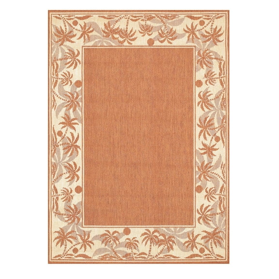 Couristan 2.25' x 7' Orange Island-Inspired Rectangular Area Runner