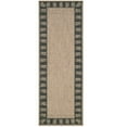 thumbnail image 1 of Couristan 2' x 11.75' Tropical Bordered Rectangular Area Throw Rug Runner - Beige and Black, 1 of 8