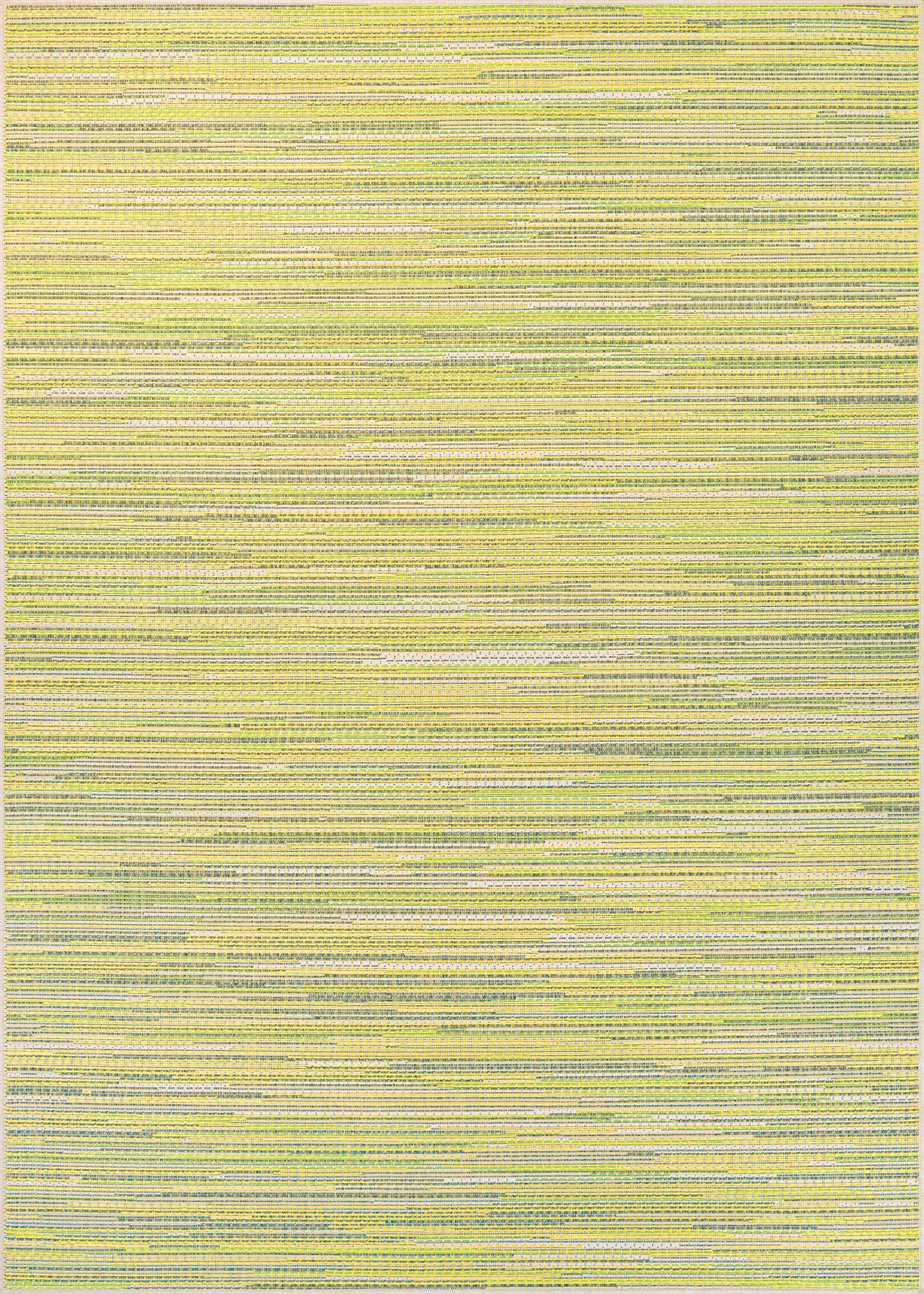 Sunlit Elegance Yellow and Beige 43"x24" Synthetic Outdoor Rug