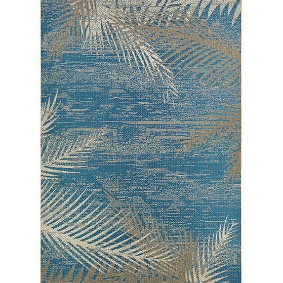 Couristan 24293108023119U 2 ft. 3 in. x 11 ft. 9 in. Monaco Tropical Palms Rug, Ocean