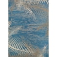 thumbnail image 1 of 3.75' x 5.4' Blue and Beige Tropical Palms Rectangular Outdoor Area Throw Rug, 1 of 4