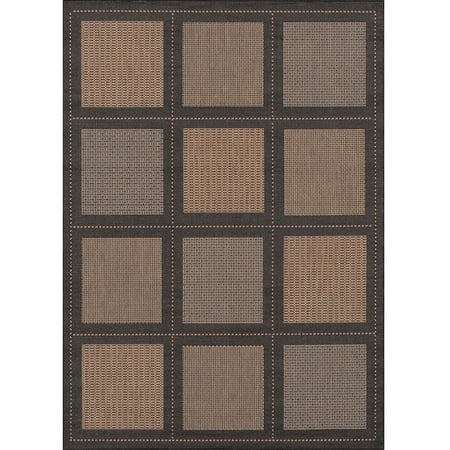 Couristan 5.25' x 7.5' Plaid Rectangular Area Throw Rug - Brown and Black