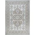 thumbnail image 1 of 5.25' x 7.5' Gray and Brown Contemporary Motif Rectangular Outdoor Area Throw Rug, 1 of 4