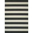 thumbnail image 1 of 6.5' x 9.5' Black and Ivory Striped Rectangular Outdoor Area Throw Rug, 1 of 4