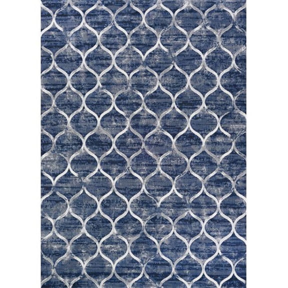 Couristan 63455676020037T 2 ft. x 3 ft. 7 in. Easton Ogee Power Loomed Rectangle Area Rug - Dusk Blue