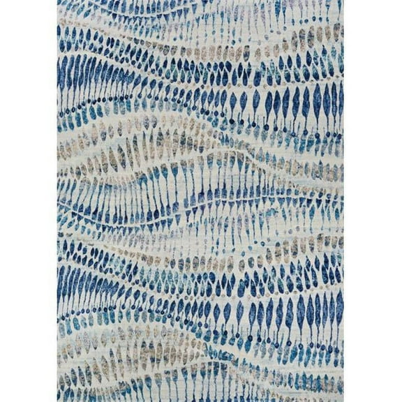 Couristan 68426151311053T 3 ft. 11 in. x 5 ft. 3 in. Easton Charles Power Loomed Rectangle Area Rug - Bone, Blue & Multicolor