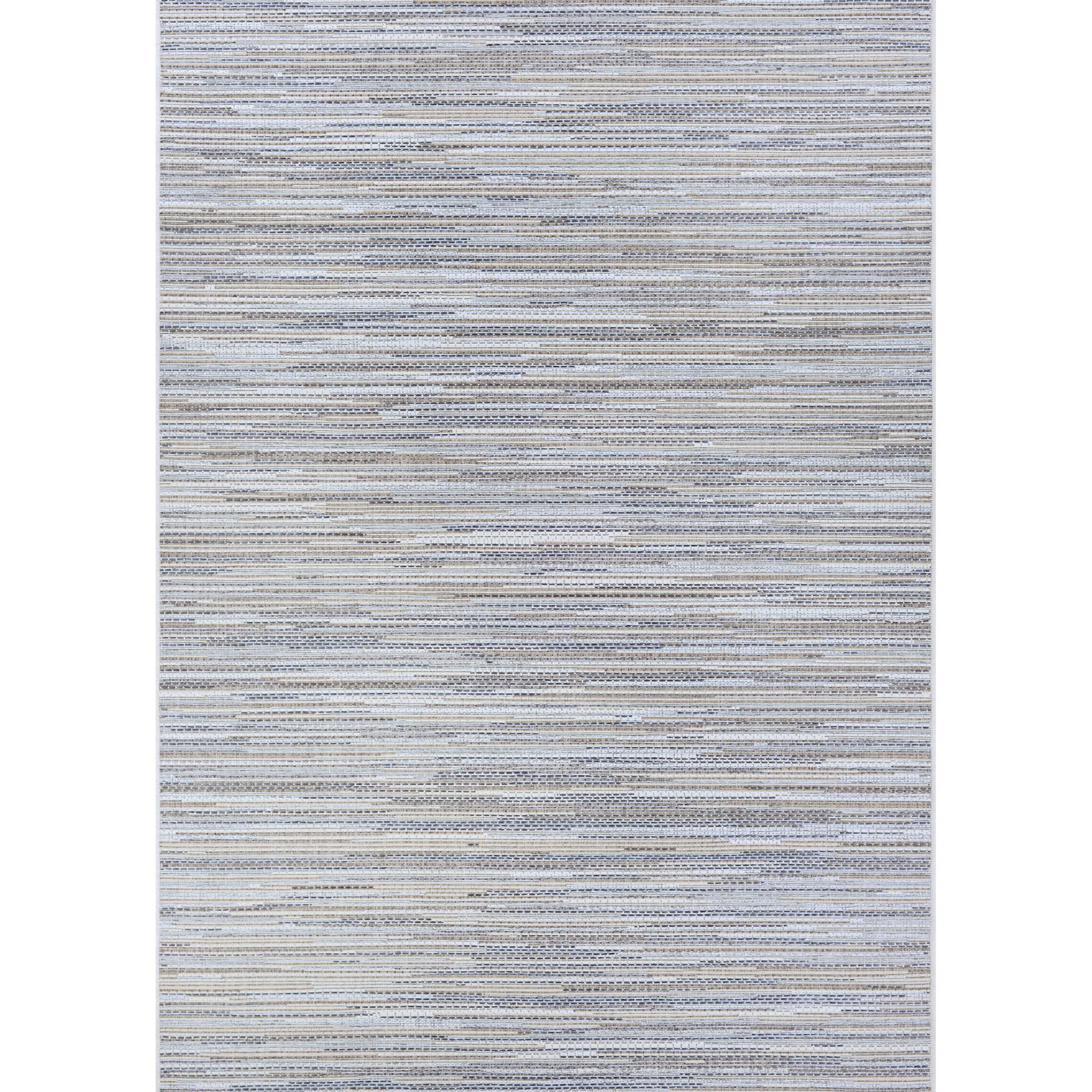 Luxe Beige and Brown 7.5' x 10.75' Flat Woven Synthetic Area Rug