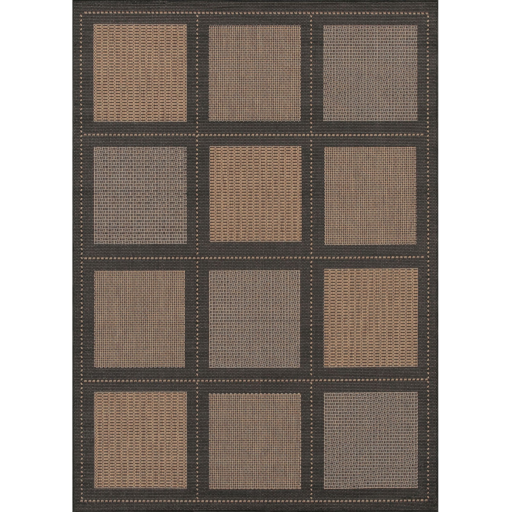 Couristan 8.5' x 13' Brown and Black Square Pattern Rectangular ...
