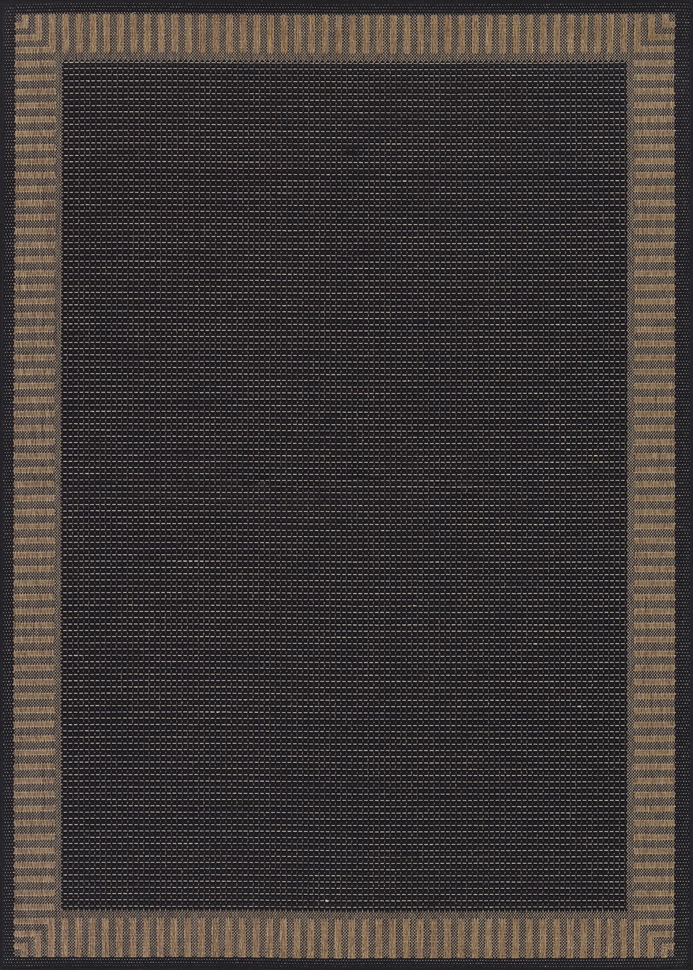 Couristan Recife Wicker Stitch Black-Cocoa 8'6" x 13' Outdoor Rug