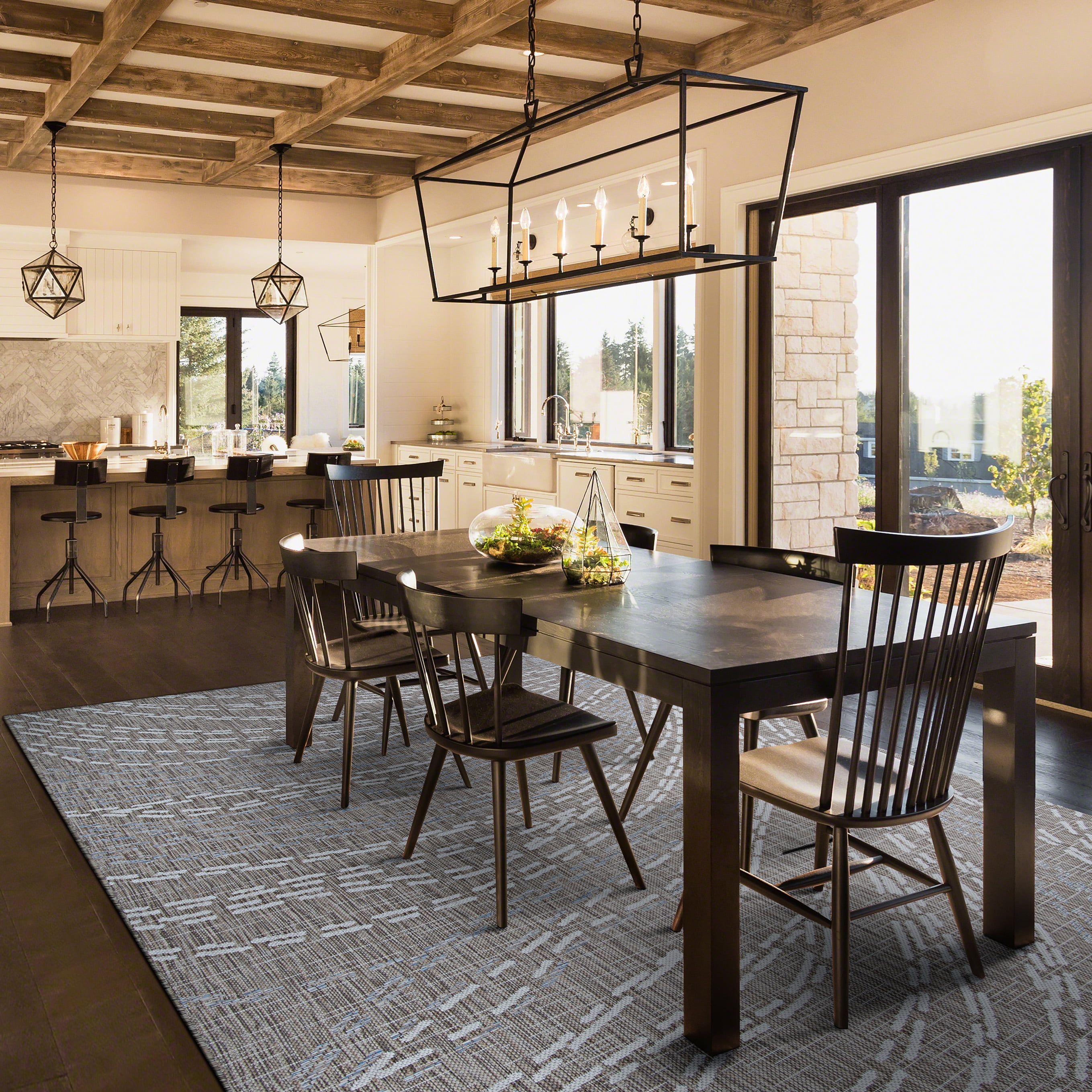 Couristan 8' x 10' Beige and Gray Abstract Outdoor Rug