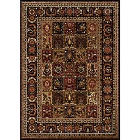 Couristan 81992599910139T 9 ft. 10 in. x 13 ft. 9 in. Royal Kashimar Antique Nain Rectangle Area Rug - Black