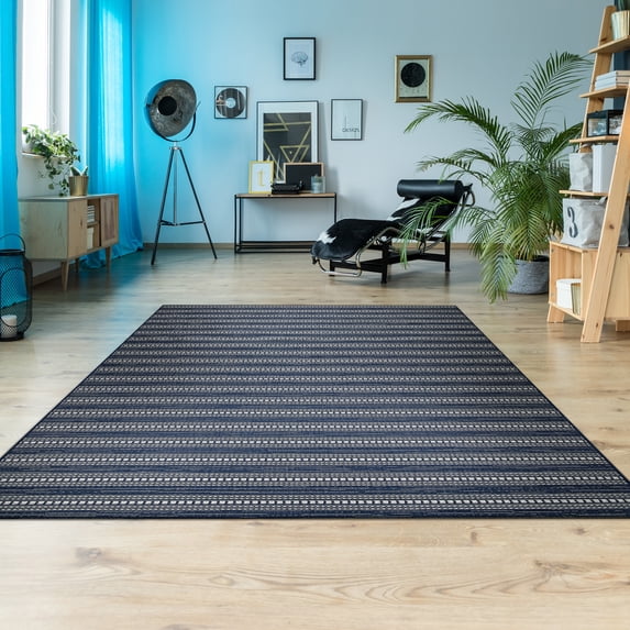 Couristan Afuera Beachcomber 2' x 11' Marine Striped Nautical Outdoor Rug