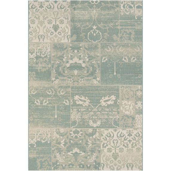 Couristan Afuera Country Cottage Rug, Sea Mist, Ivory