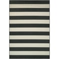 thumbnail image 1 of Couristan Afuera Yacht Club 6'6" x 9'6" Onyx Black and Ivory Stripe Outdoor Rectangle Rug, 1 of 10