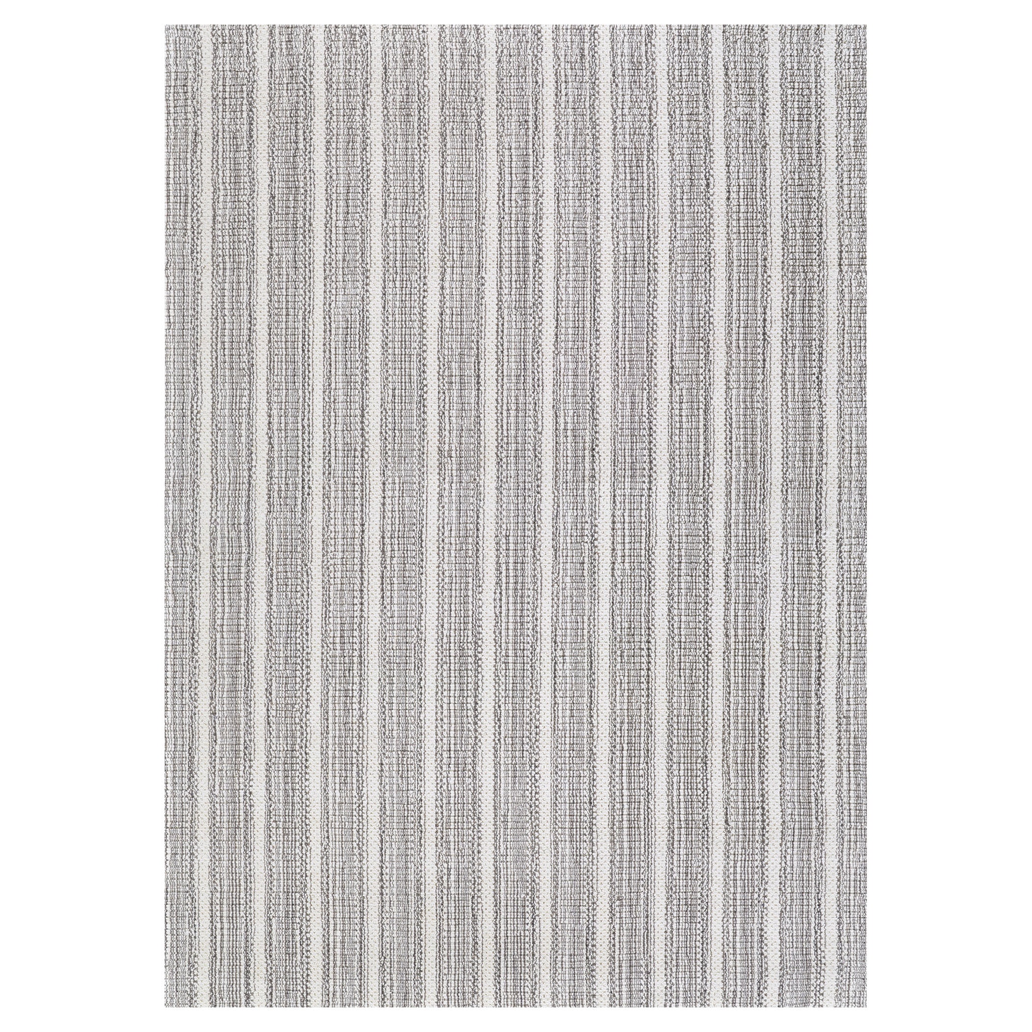 Couristan Aspen Textured Stripes 6' X 9' Dark Grey Handmade Wool Rug