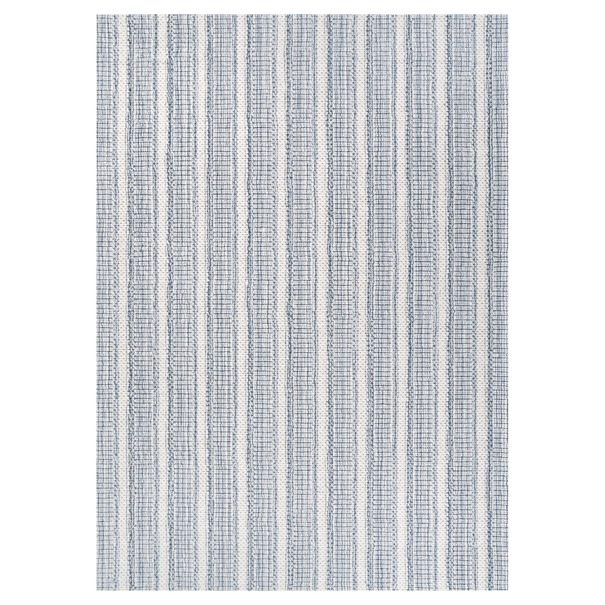 Couristan Aspen Textured Stripes 6' X 9' Denim Handmade Wool Area Rug